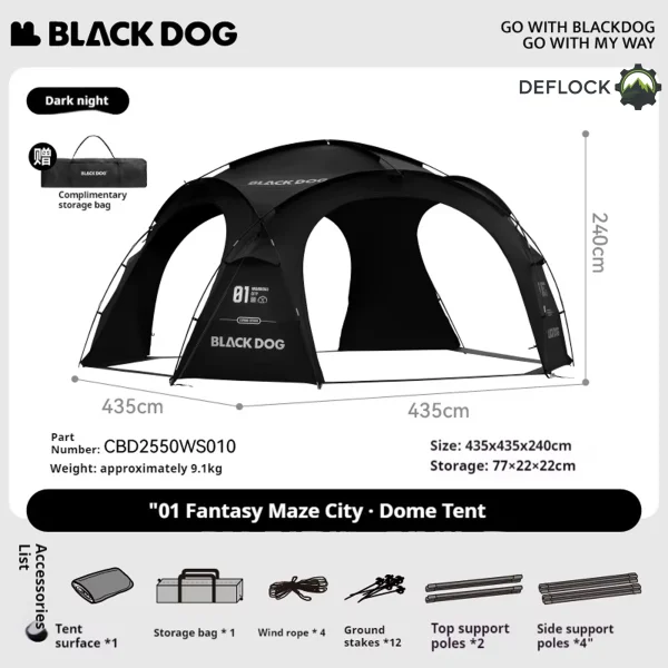 خرید و قیمت تارپ سایه بان گنبدی بلک داگ CBD2550WS010 Blackdog