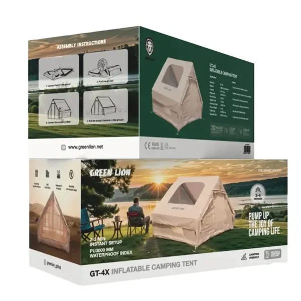 خرید و قیمت چادر بادی ۴ نفره گرین لاین Green Lion مدل GT-4X | خرید چادر کمپینگ بادی